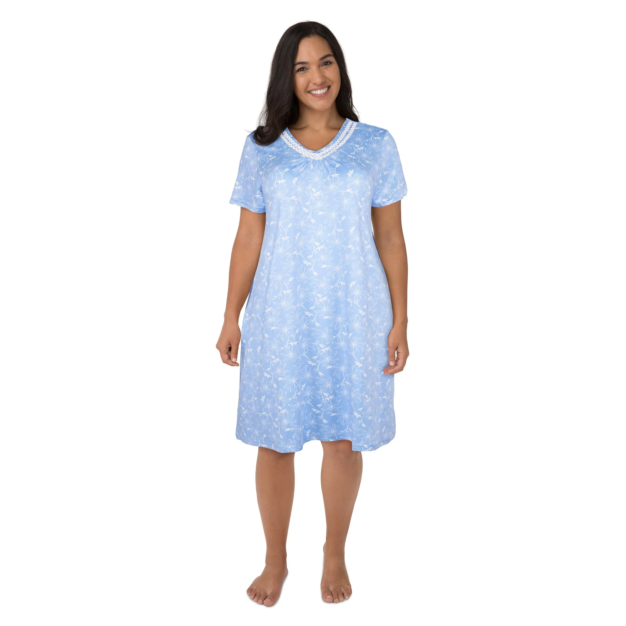 Carisma Women's Plus V-Neck Short Sleeve Sleepshirt sold by Giant Tiger product image thumbnail 2