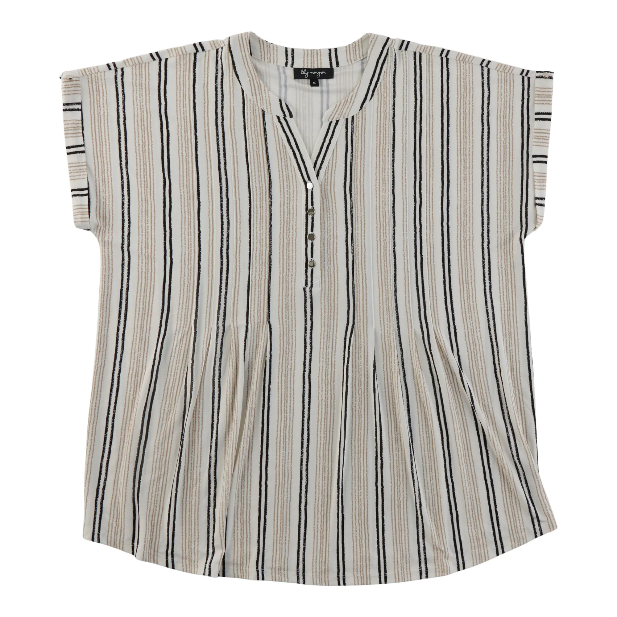 lily morgan Women's Plus Printed Pleated Top sold by Giant Tiger product image thumbnail 4