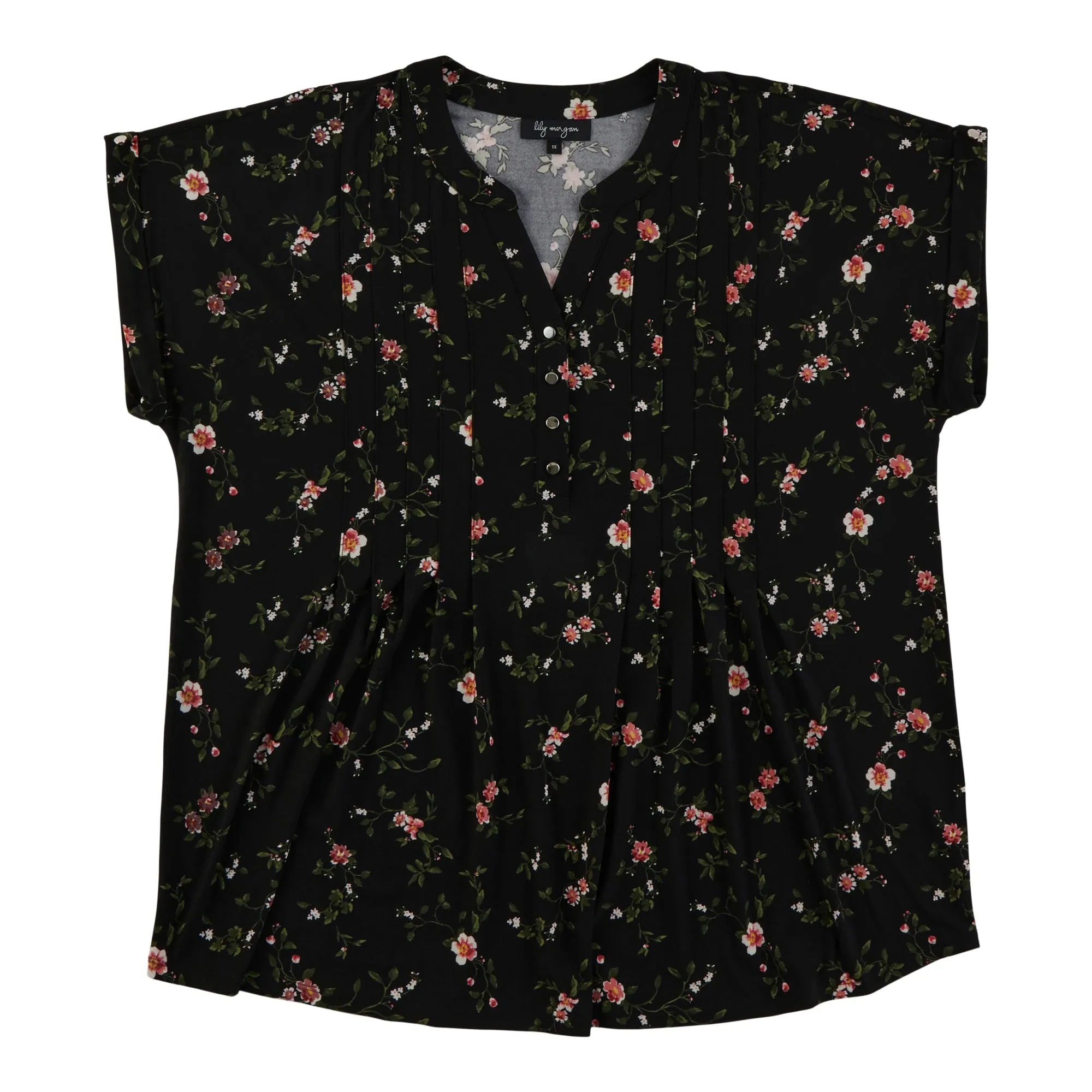 lily morgan Women's Plus Printed Pleated Top sold by Giant Tiger product image thumbnail 2