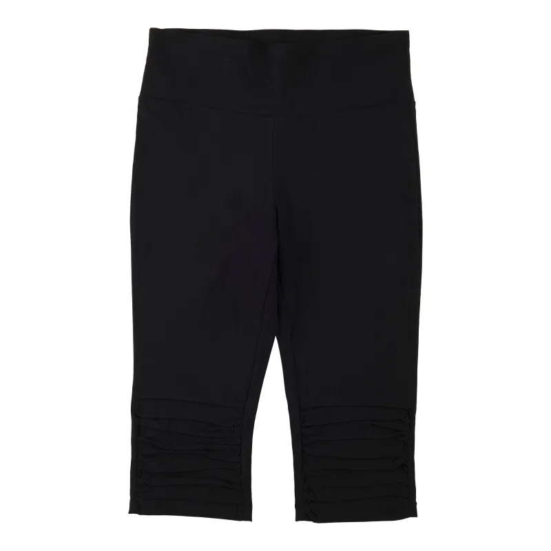 lily morgan Women's Solid Ruched Knee Capris made by Giant Tiger