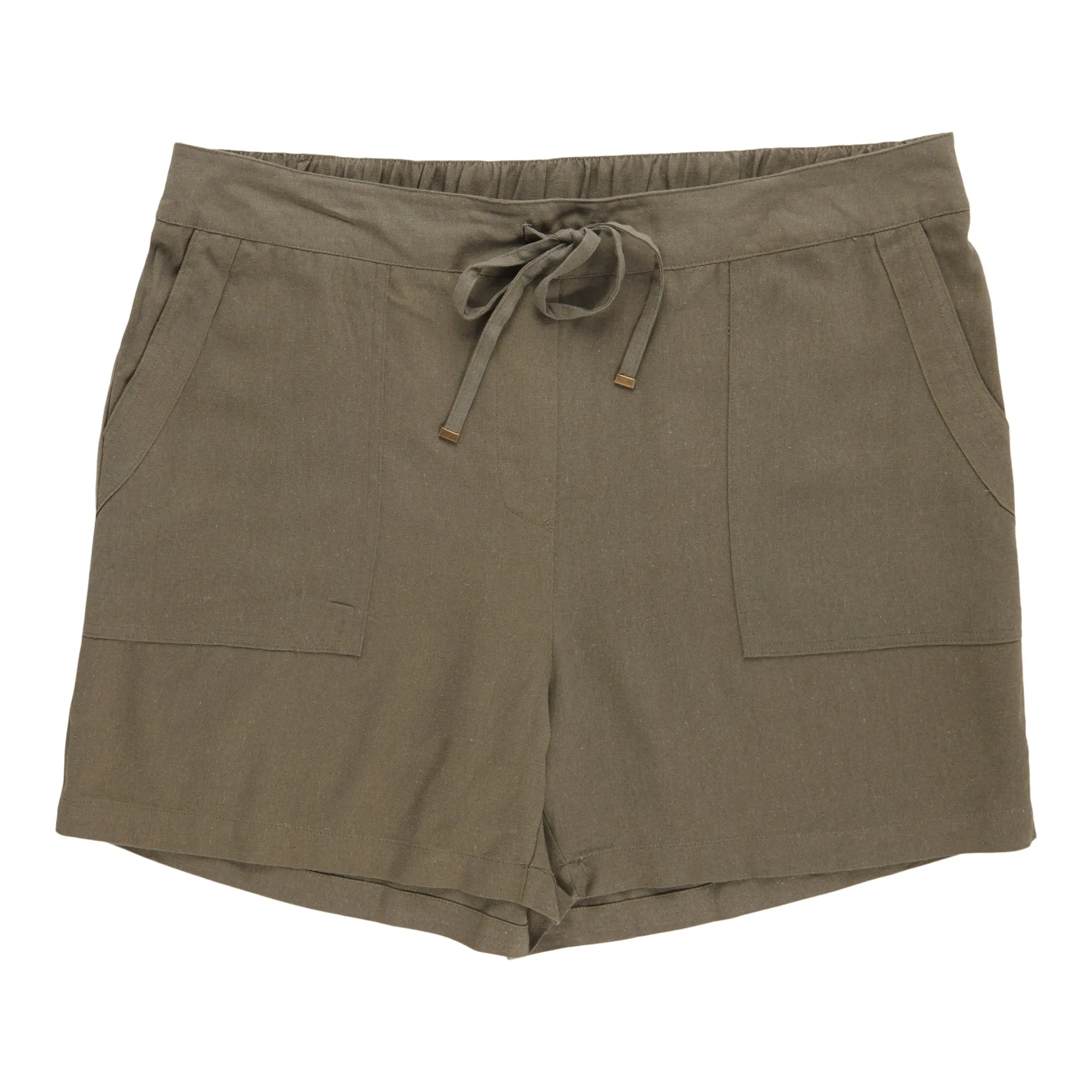 mySTYLE Women's Plus Solid Linen Pull-On Shorts sold by Giant Tiger
