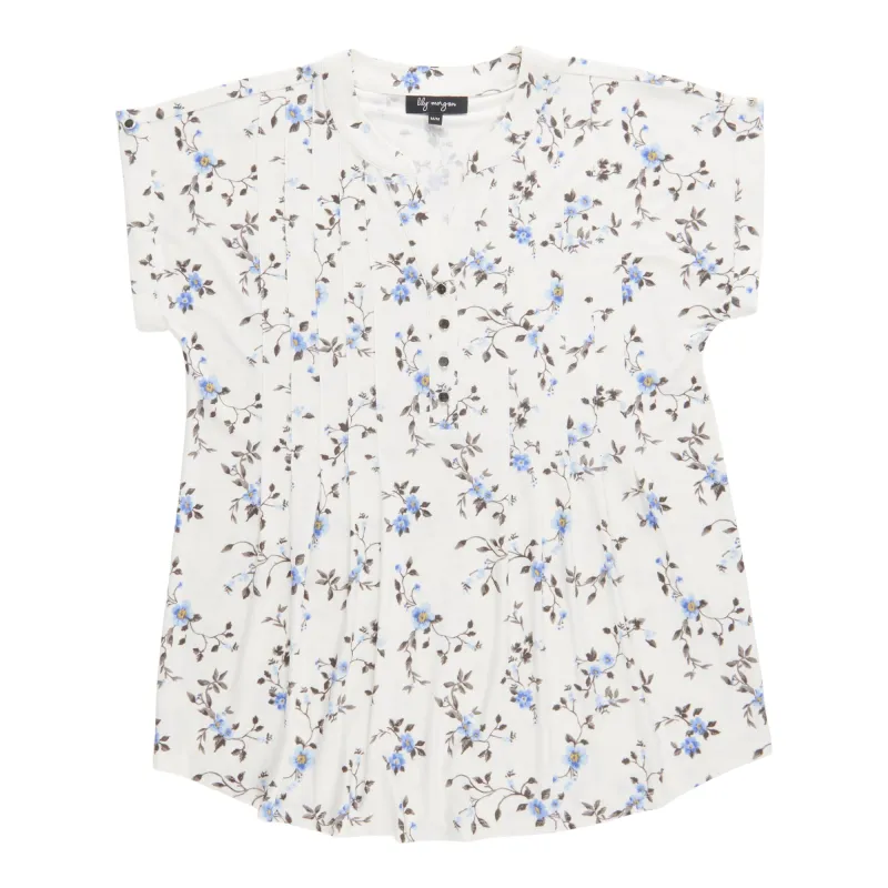 lily morgan Women's Printed Pleated Top made by Giant Tiger