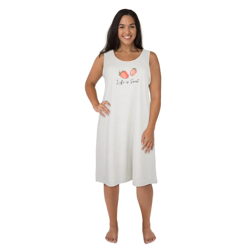 Carisma Women's Plus Sleeveless Below Waist Sleepshirt made by Giant Tiger