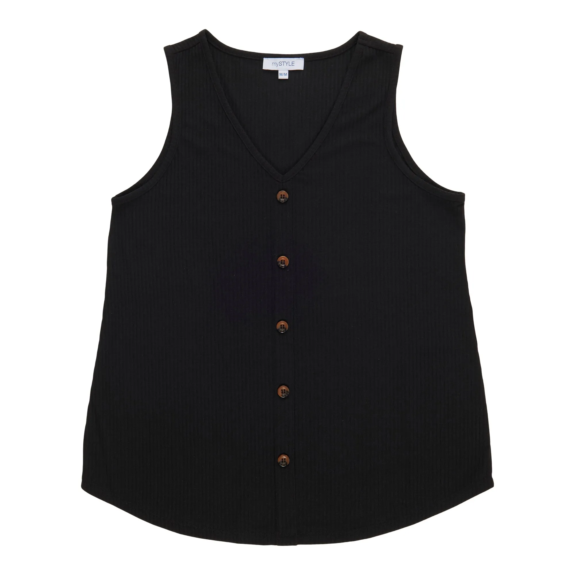 mySTYLE Women's Ribbed Button Front Tank Top sold by Giant Tiger