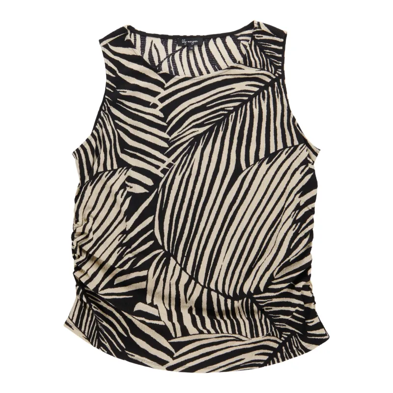 lily morgan Women's Plus Printed Camisole with Ruching made by Giant Tiger