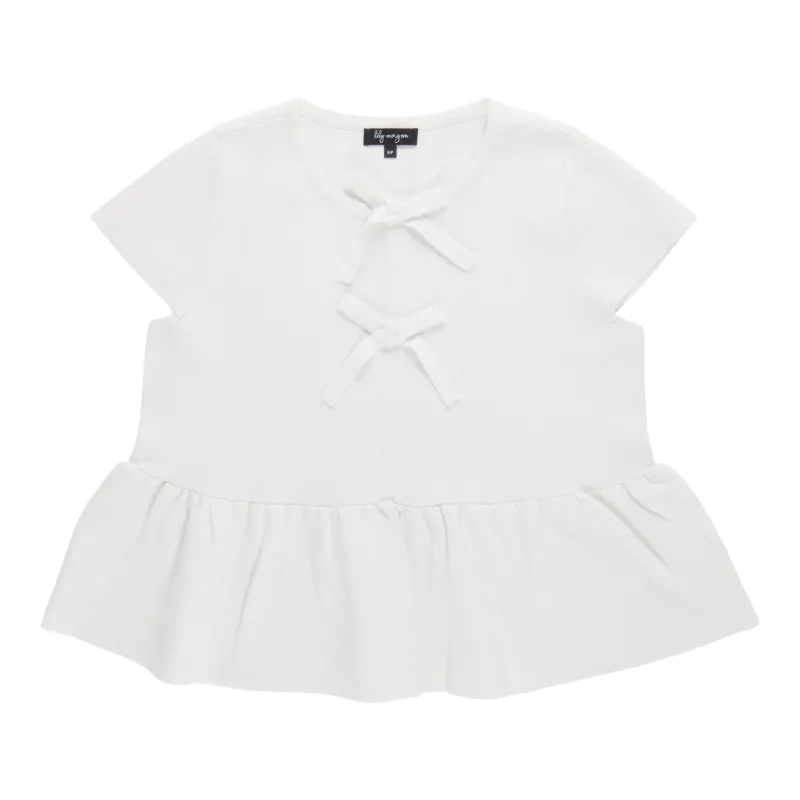 lily morgan Women's Peplum Sweater with Bows made by Giant Tiger