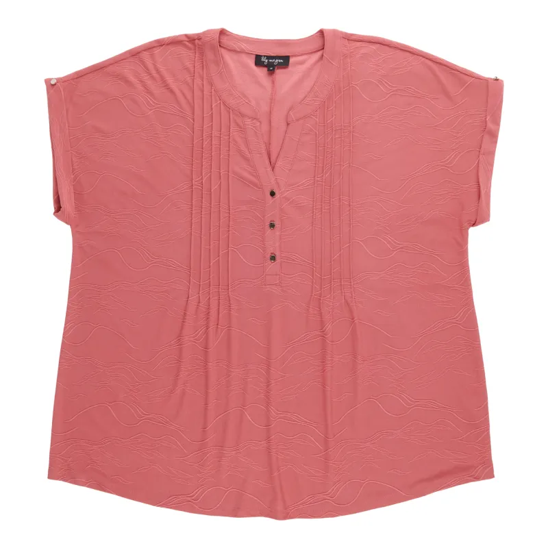 lily morgan Women's Plus Pintuck Top made by Giant Tiger