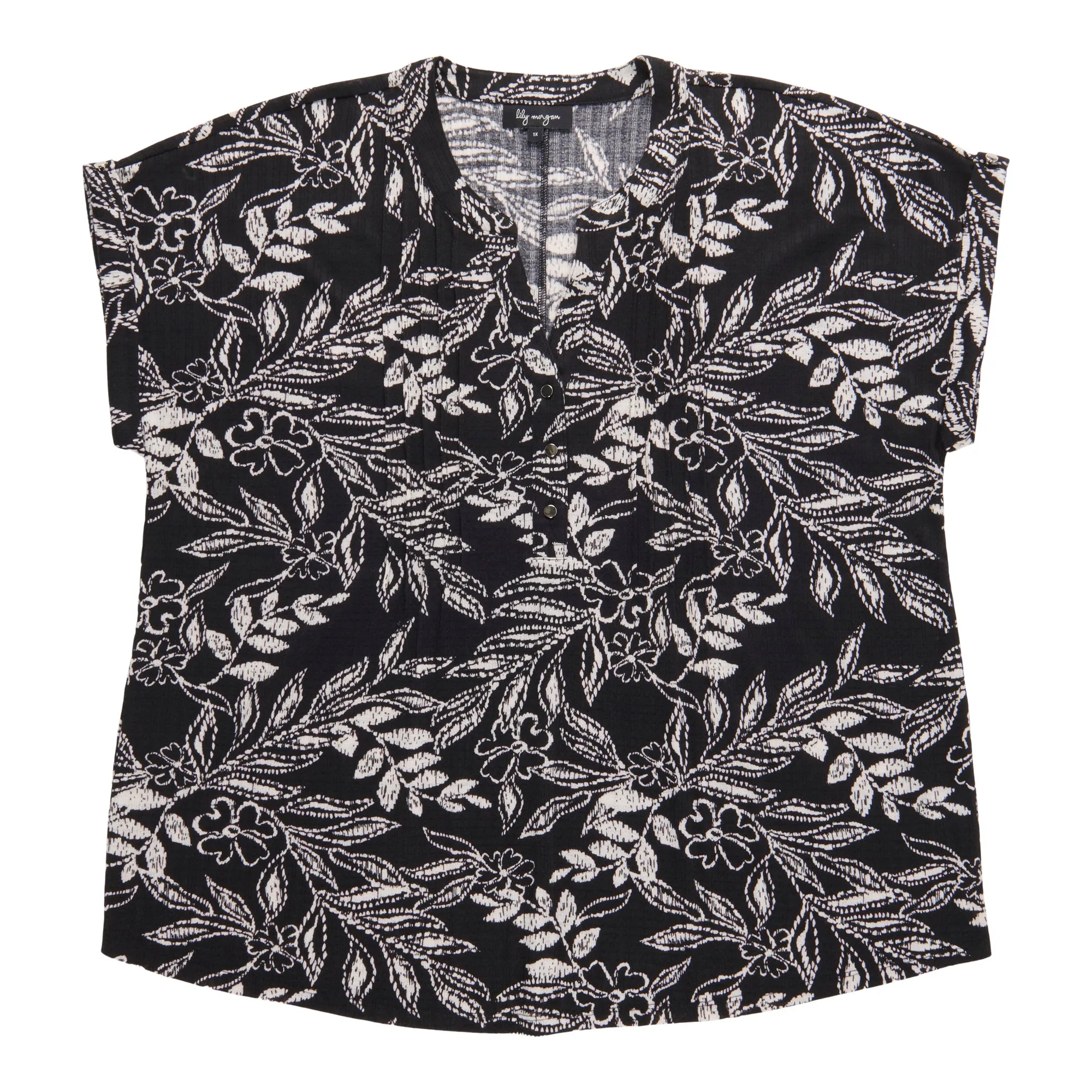 lily morgan Women's Plus Printed Pintuck Top sold by Giant Tiger product image thumbnail 3