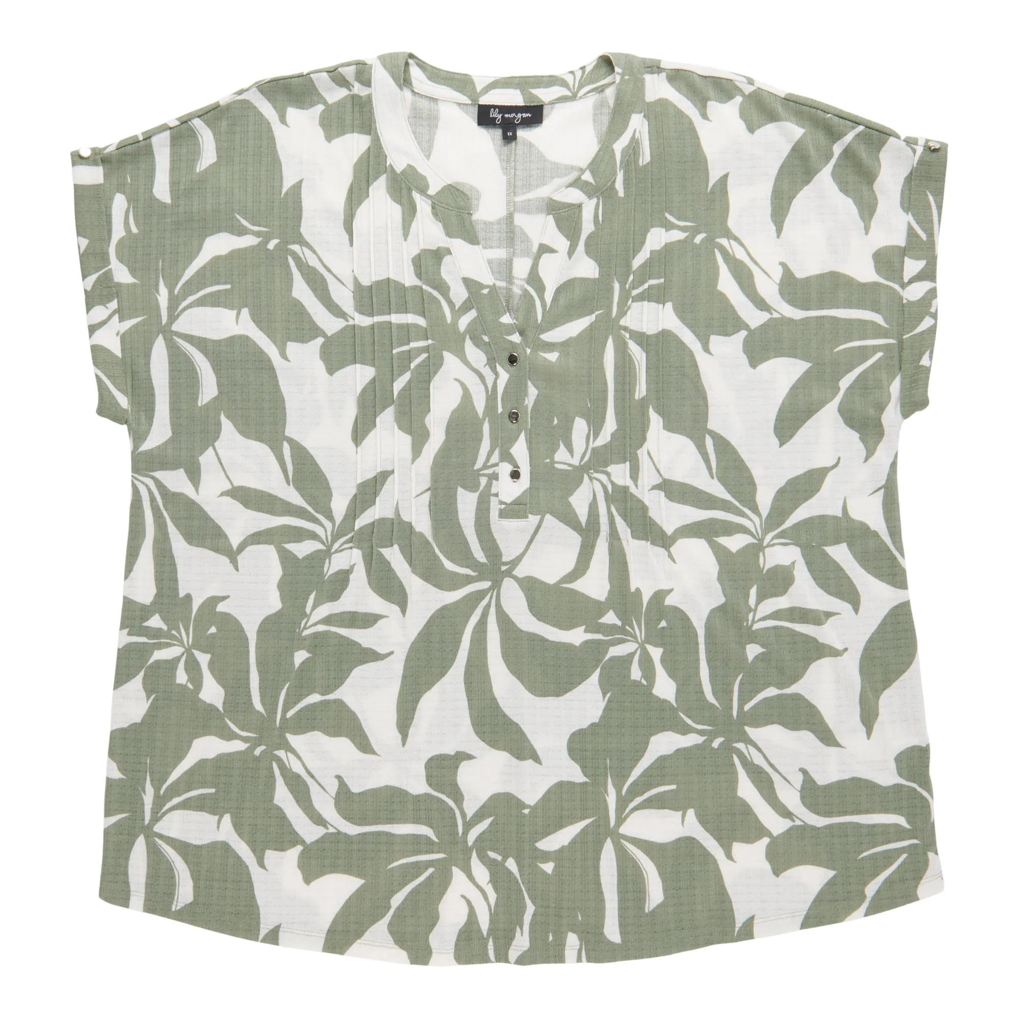 lily morgan Women's Plus Printed Pintuck Top sold by Giant Tiger product image thumbnail 2