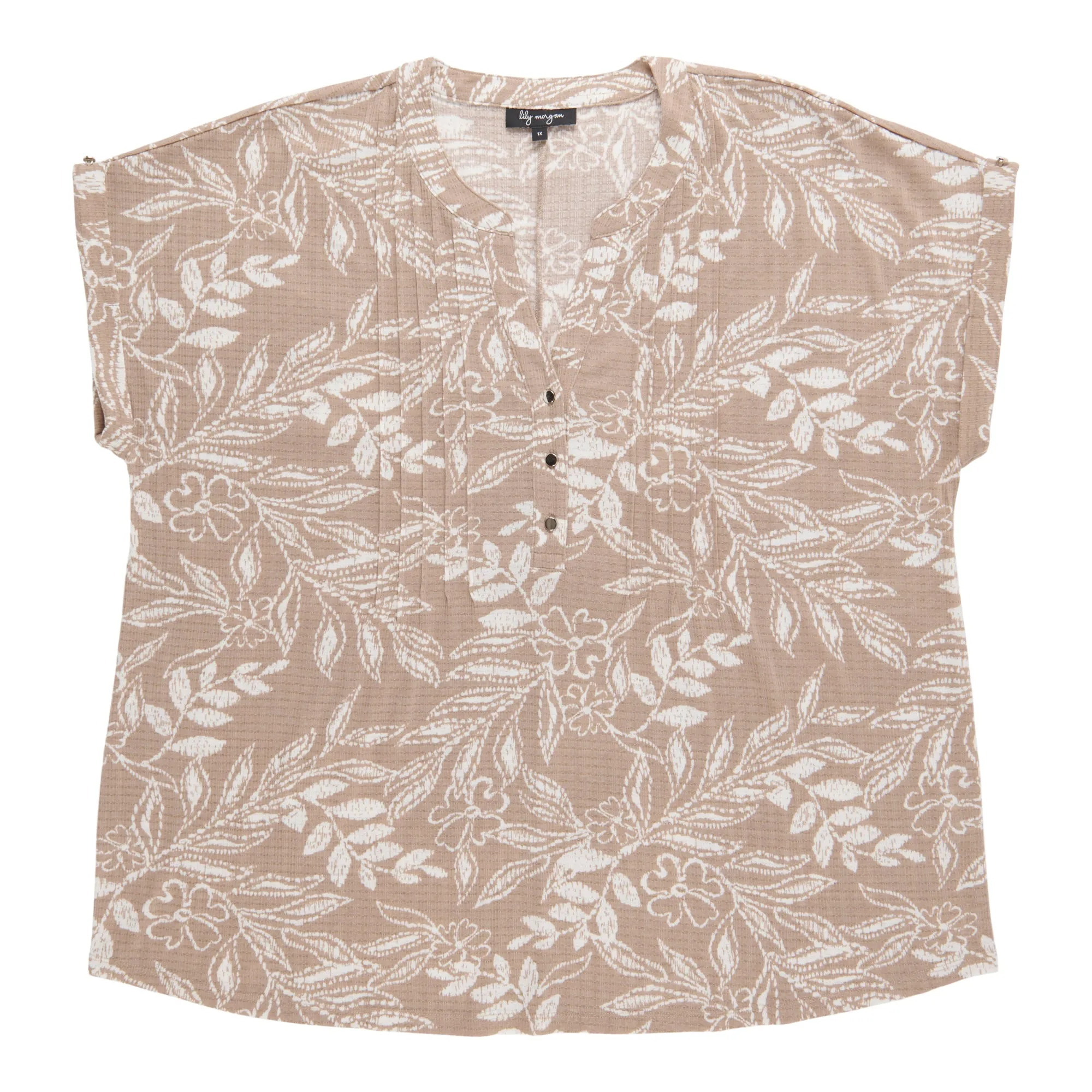 lily morgan Women's Plus Printed Pintuck Top sold by Giant Tiger product image thumbnail 4