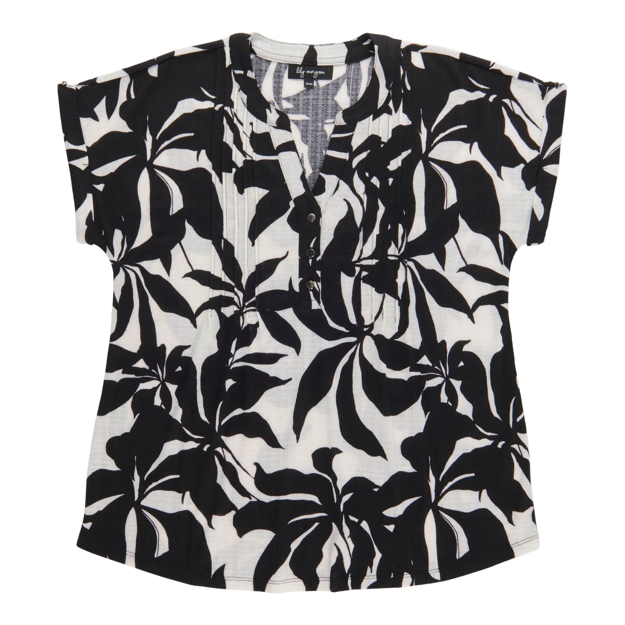 lily morgan Women's Printed Pintuck Top sold by Giant Tiger