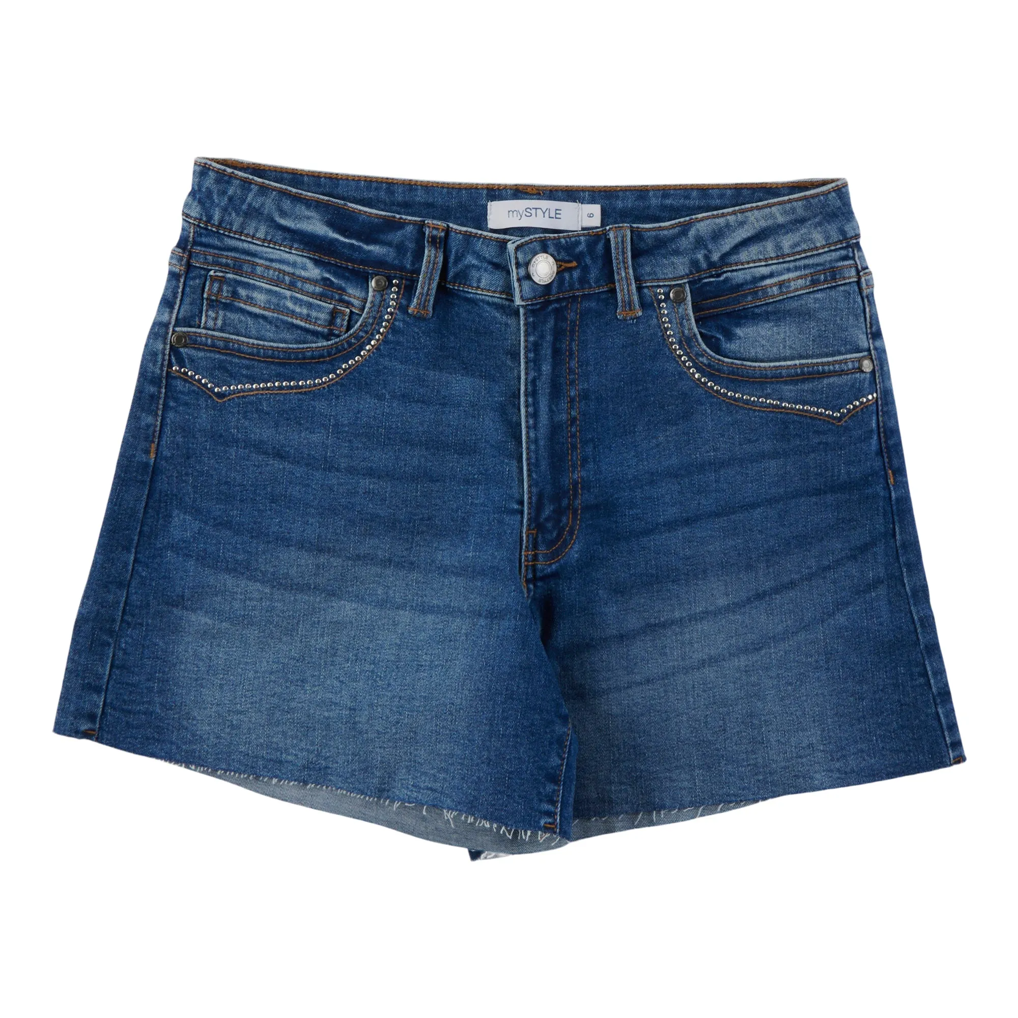 mySTYLE Women's Ibiza Studded Denim Shorts sold by Giant Tiger