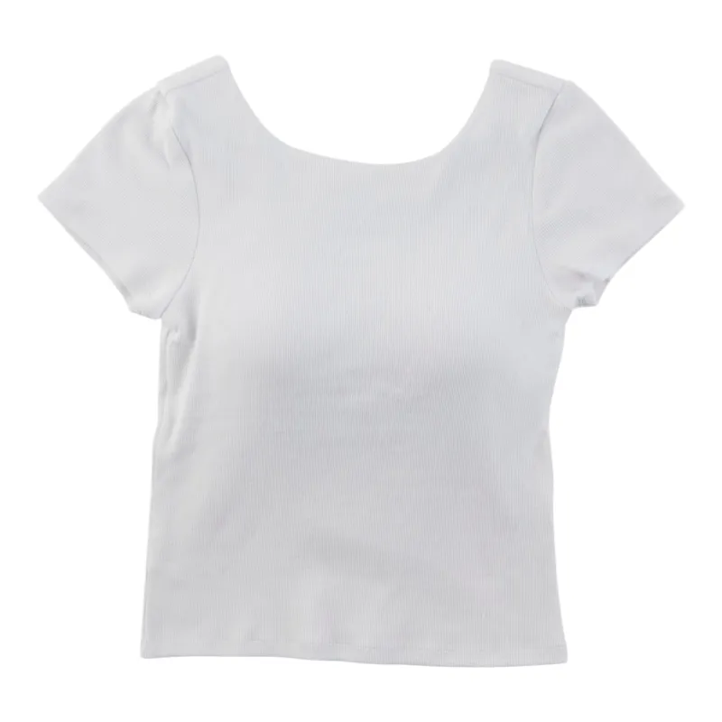 mySTYLE Women's Ribbed Low Back Tee made by Giant Tiger