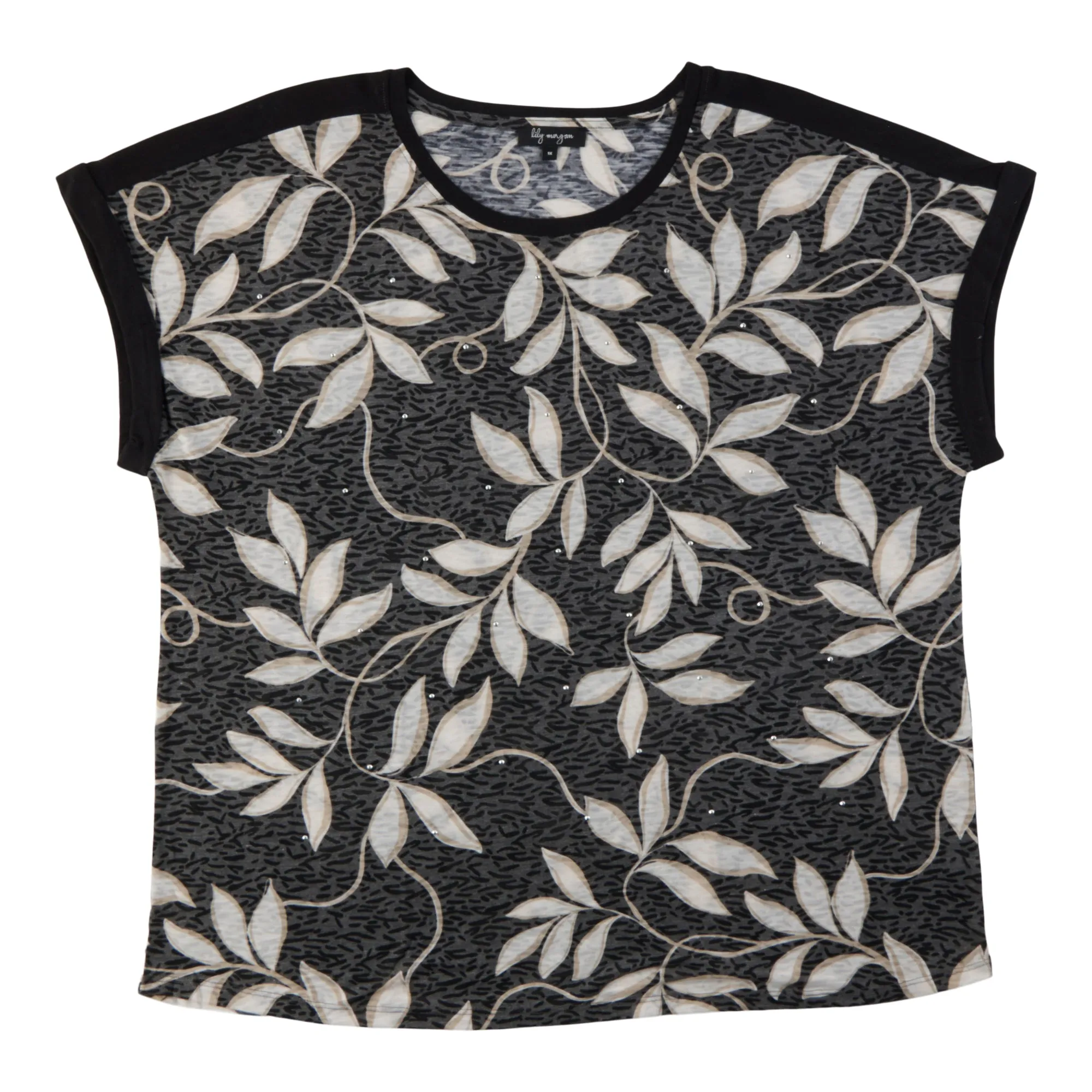lily morgan Women's Plus Printed Top with Stone Detail sold by Giant Tiger product image thumbnail 2