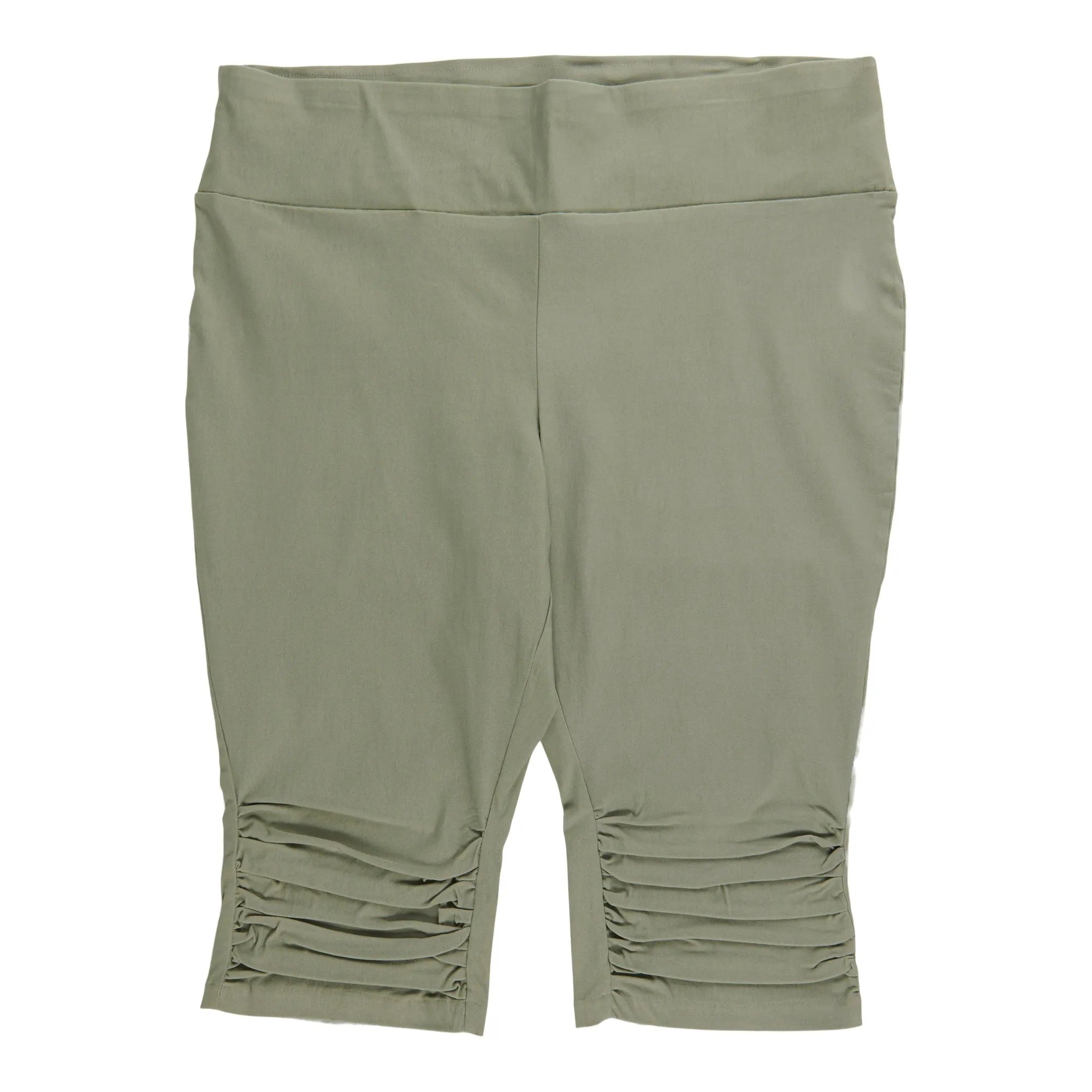 lily morgan Women's Plus Solid Ruched Knee Capris sold by Giant Tiger product image thumbnail 2
