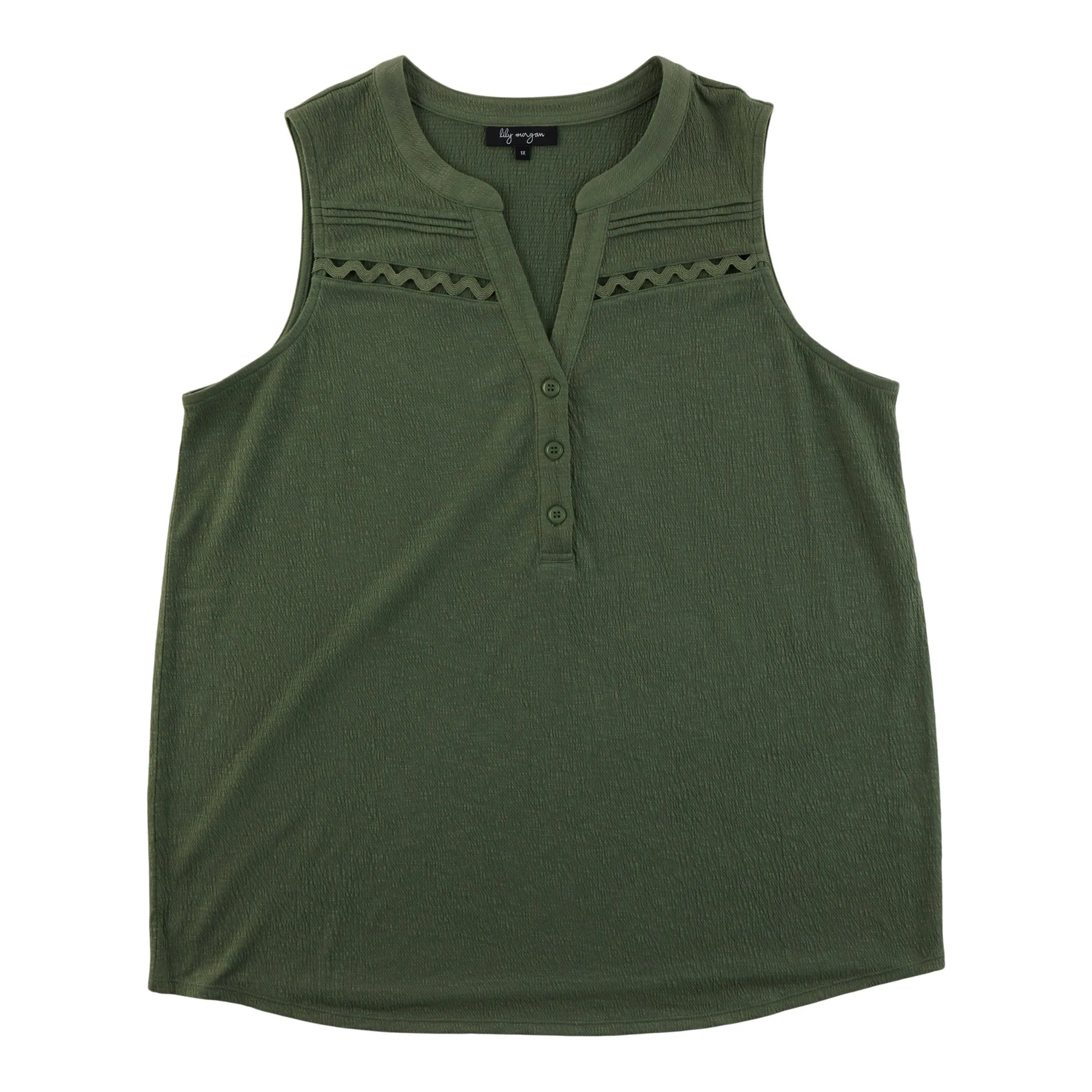 lily morgan Women's Plus Cami with Lace Front Detail sold by Giant Tiger