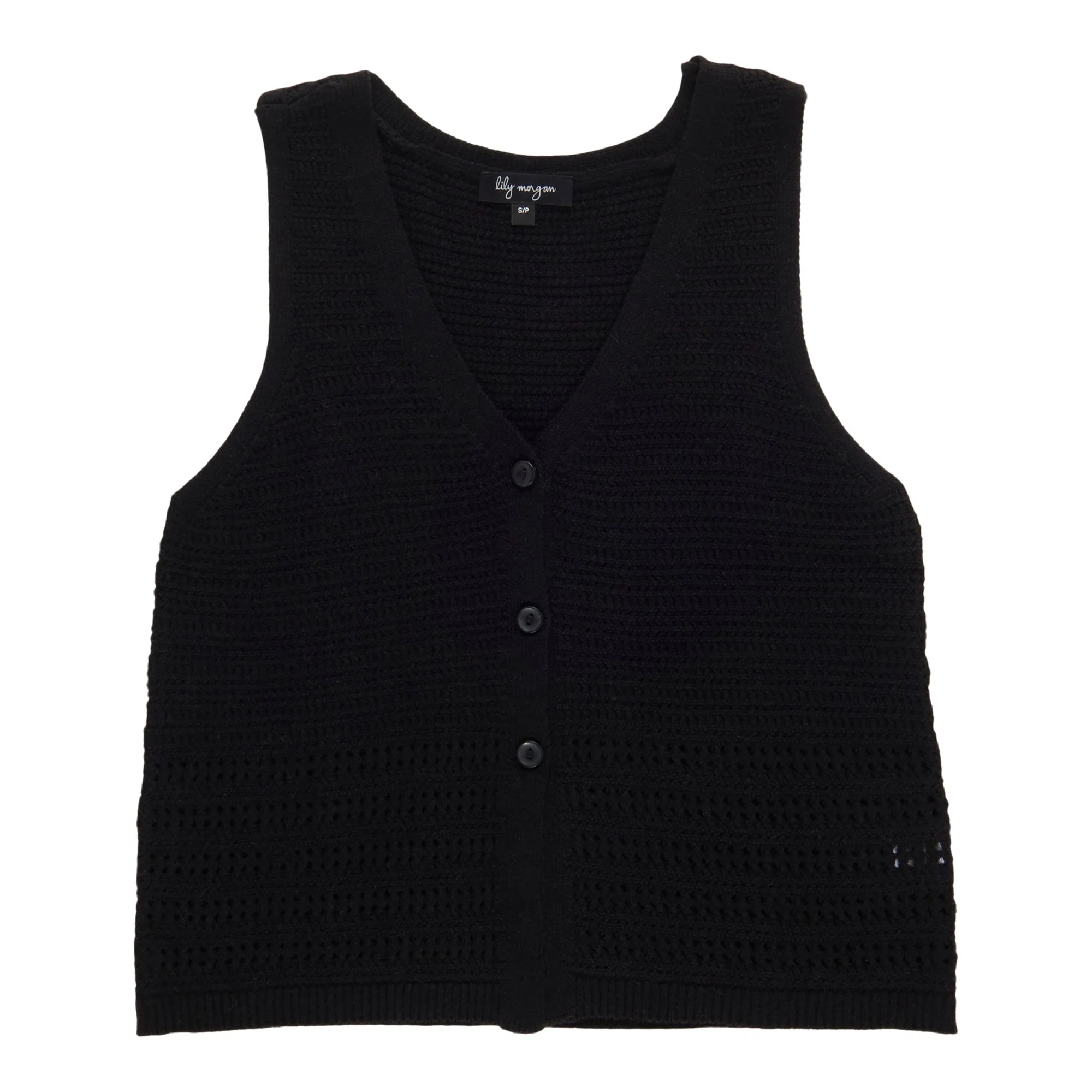 lily morgan Women's Crochet Button Front Vest sold by Giant Tiger