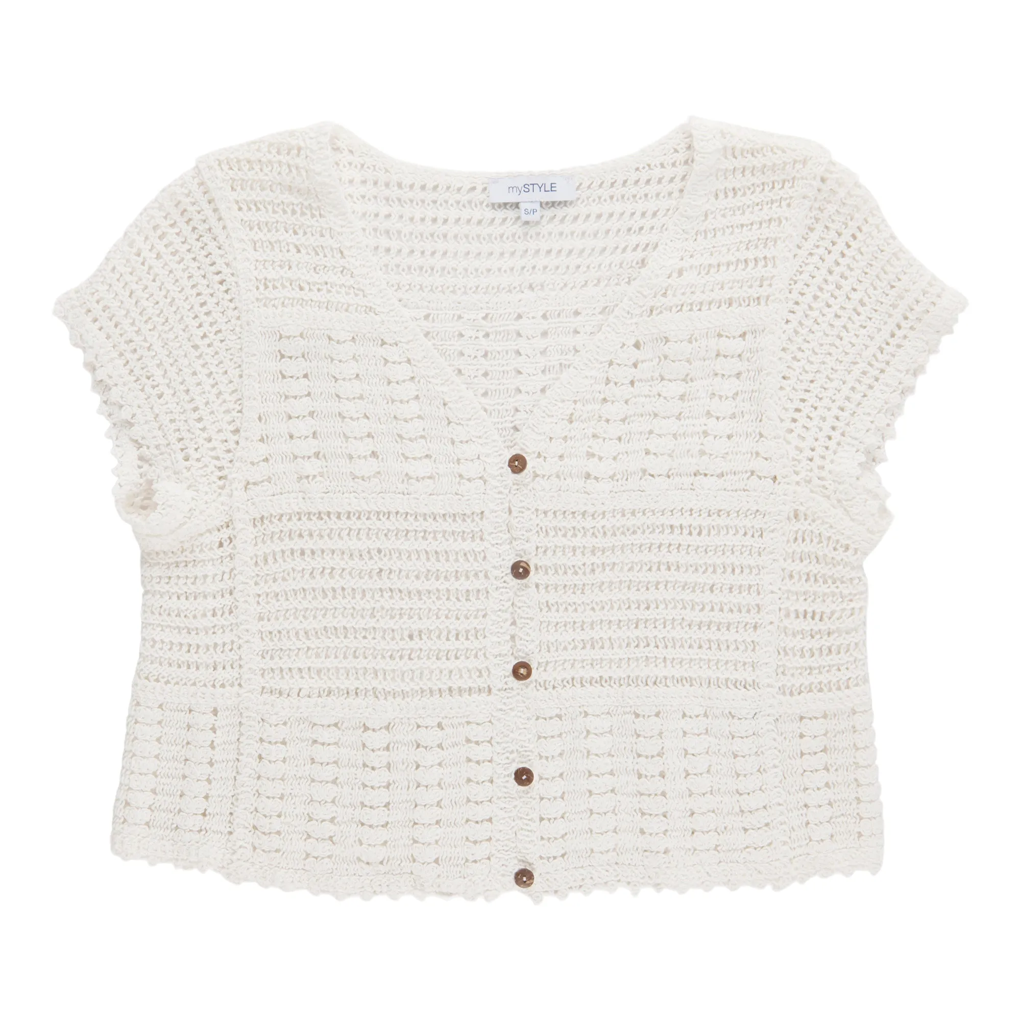 mySTYLE Women's Short Sleeve Crochet Cardigan sold by Giant Tiger product image thumbnail 2