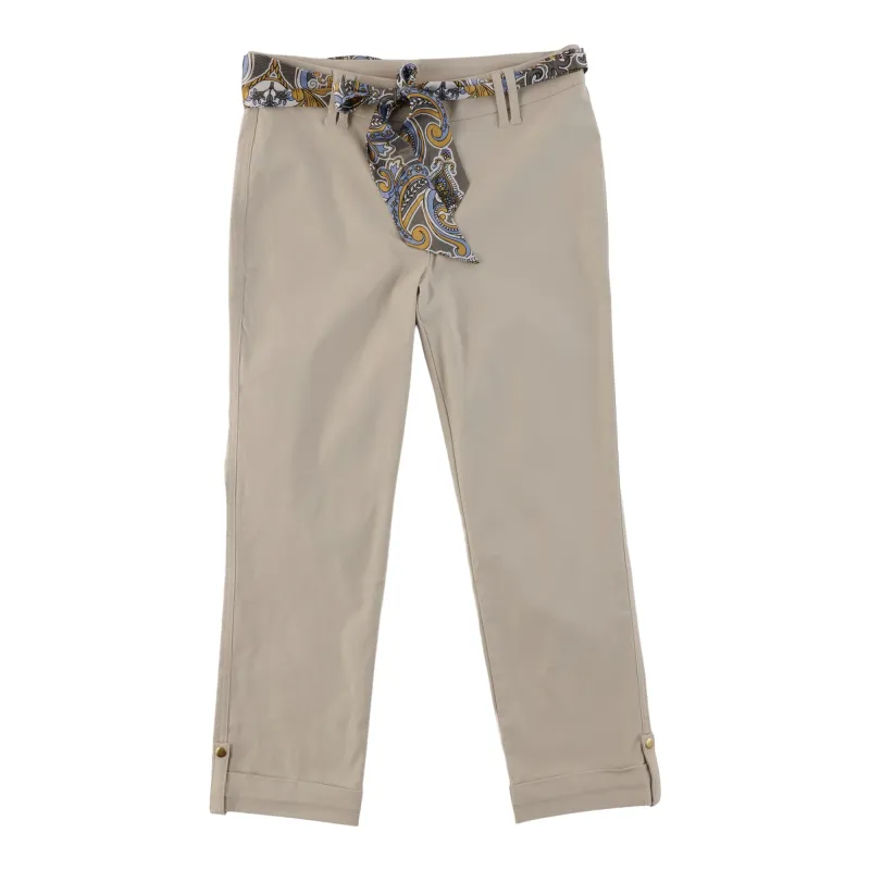 lily morgan Women's Cropped Pull-On Pants with Satin Sash made by Giant Tiger