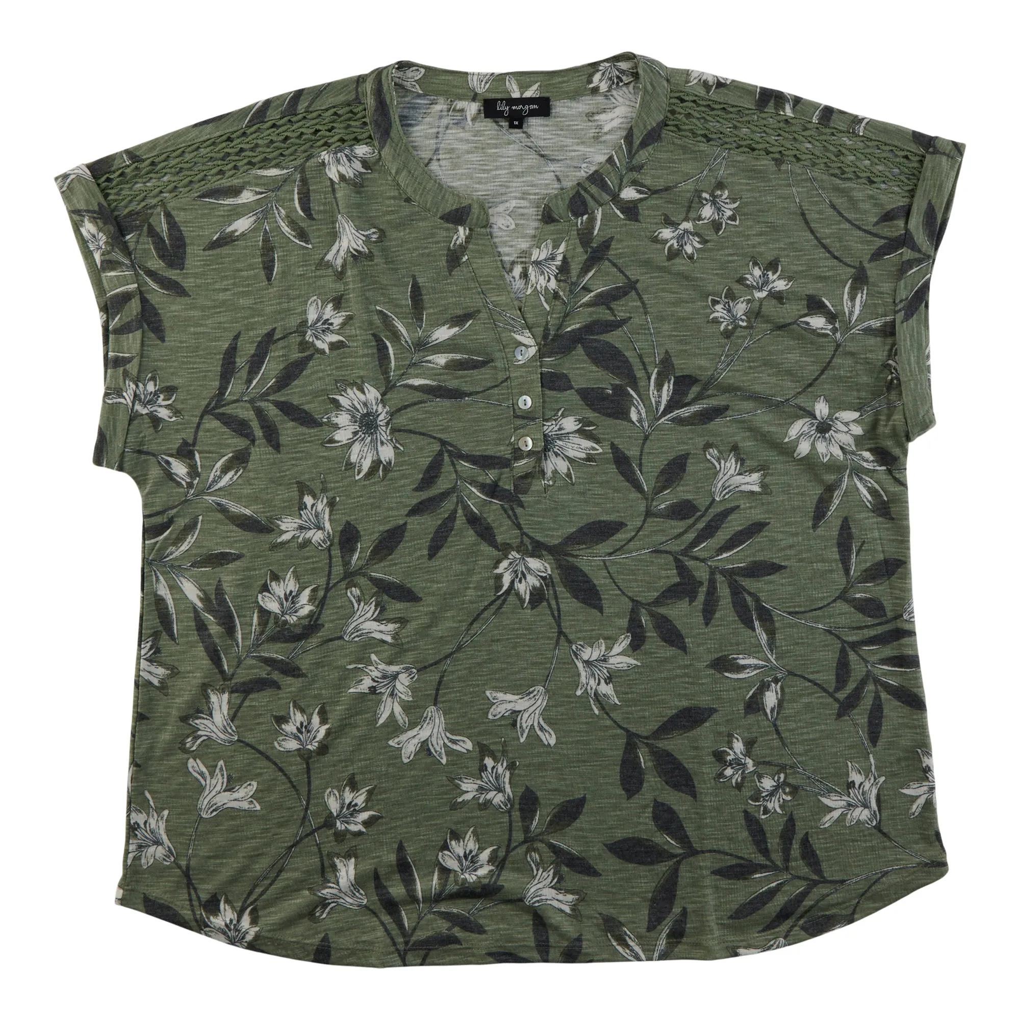 lily morgan Women's Plus Printed Top with Trim Detailing sold by Giant Tiger product image thumbnail 2