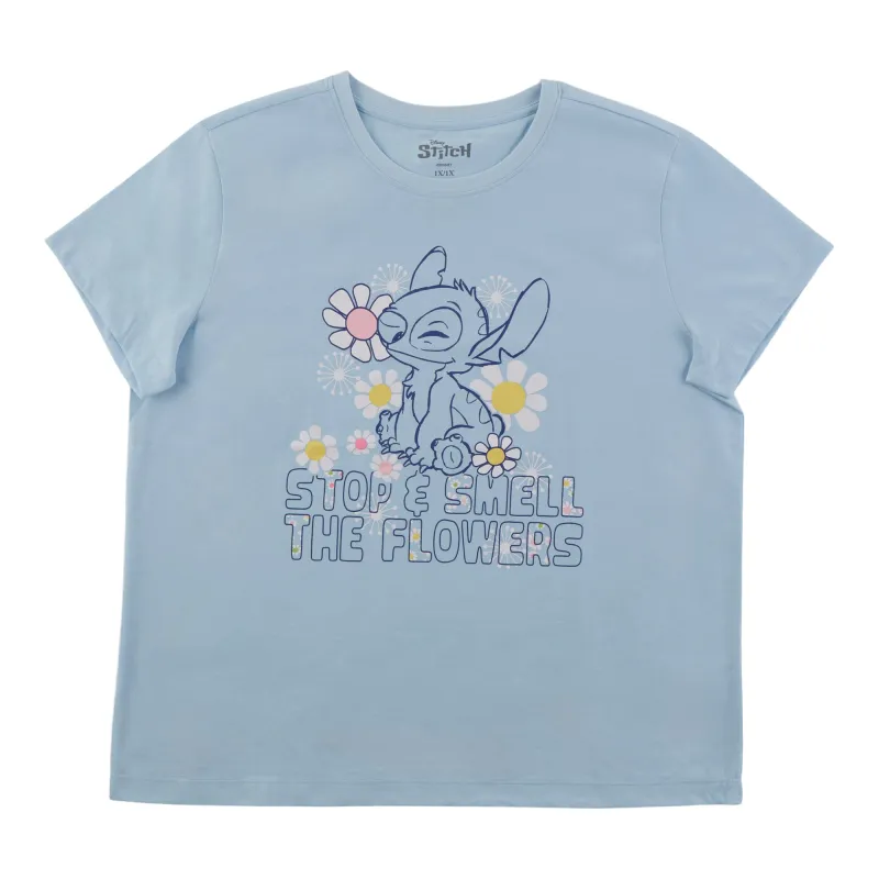 Licensed Women's Plus Stitch Crew Neck Tee made by Giant Tiger