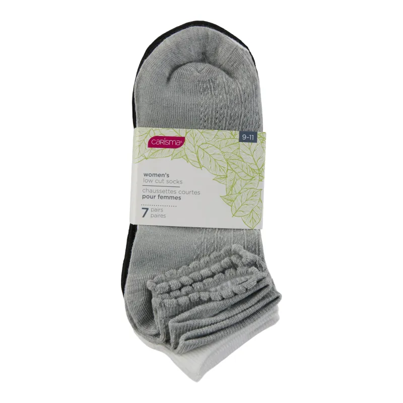 Carisma Women's Textured Low-Cut Socks, 7-Pack made by Giant Tiger