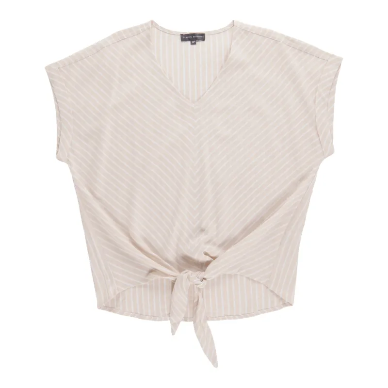 Classic Editions Women's Drop Shoulder Tie Top made by Giant Tiger