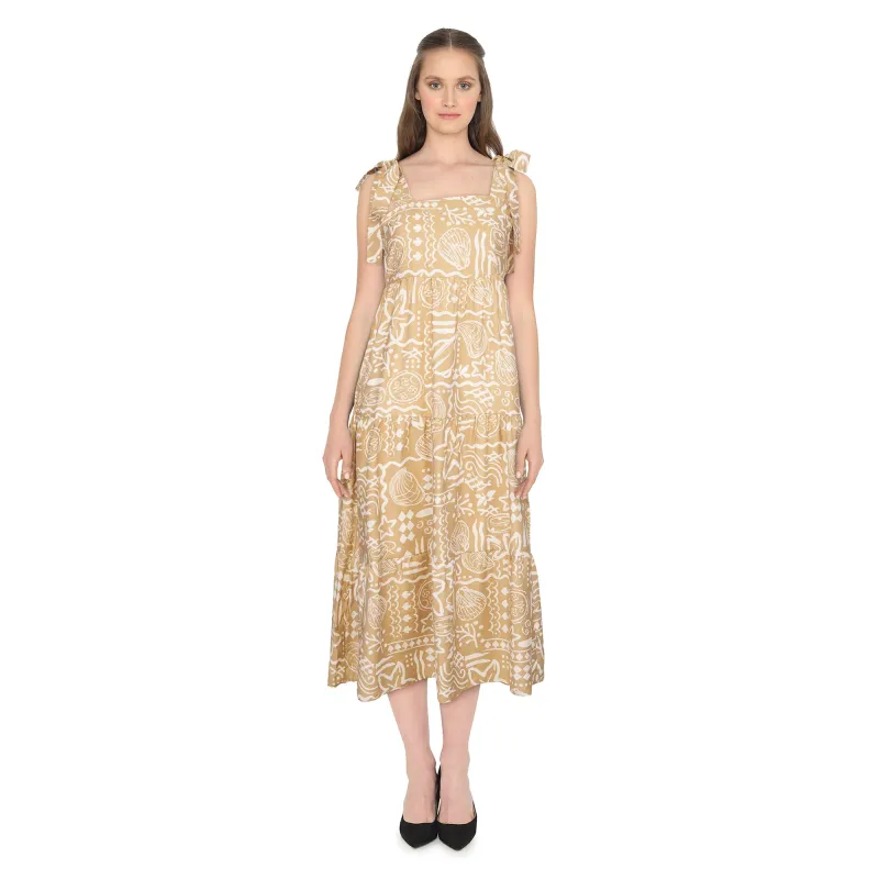 lily morgan Women’s Printed Midi Dress with Tie Straps made by Giant Tiger