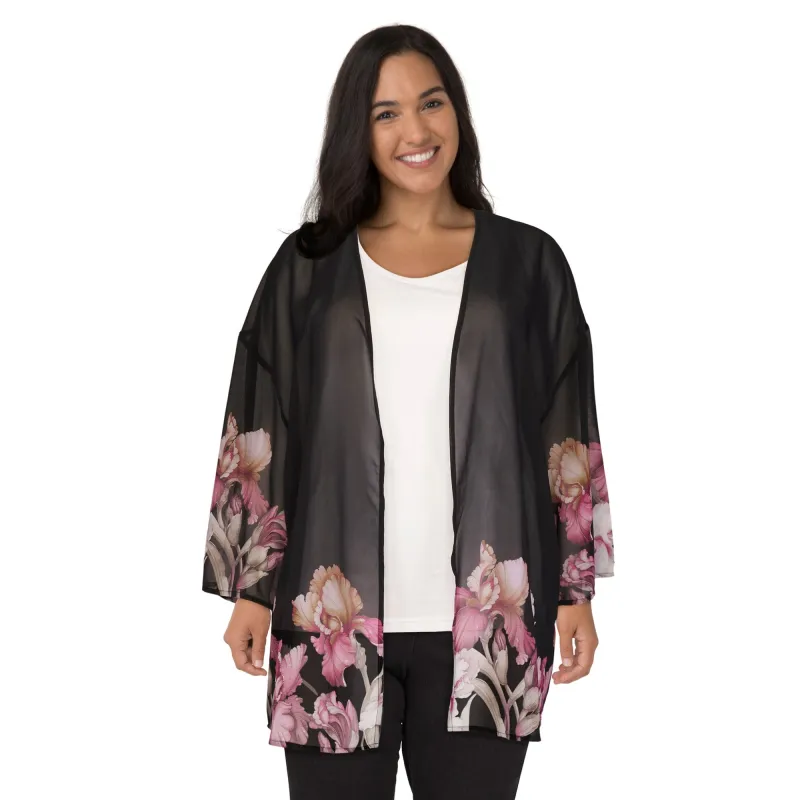 Women's Plus Border Print Kimono made by Giant Tiger