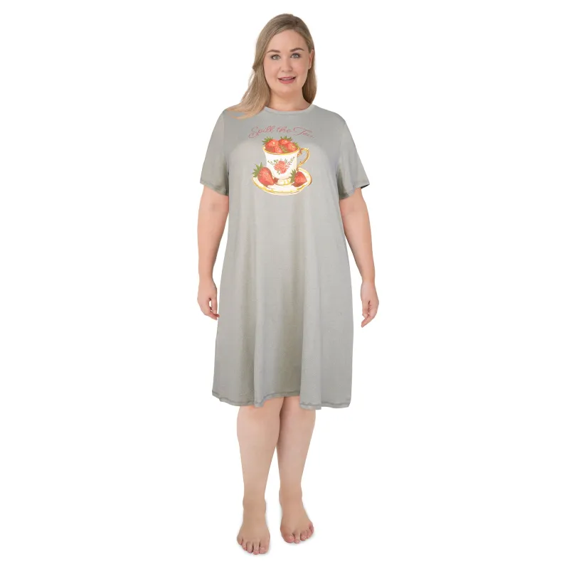 Carisma Women's Plus Below Waist Crew Neck Sleepshirt made by Giant Tiger