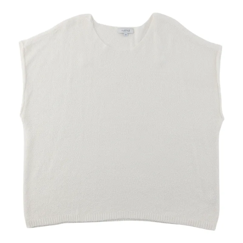 mySTYLE Women's Plus Short Sleeve Textured Top made by Giant Tiger