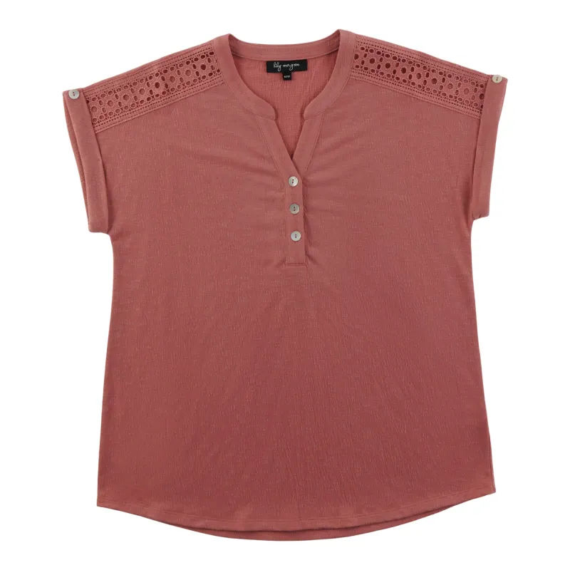 lily morgan Women's Top with Crochet Detailing made by Giant Tiger
