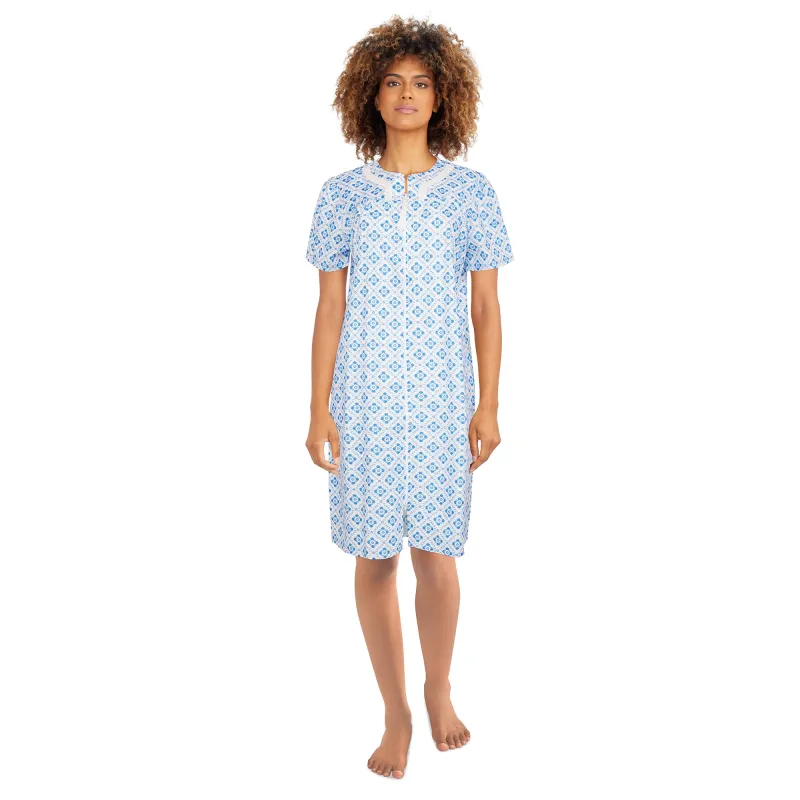 Carisma Women's Printed Front Zip Duster Nightgown made by Giant Tiger
