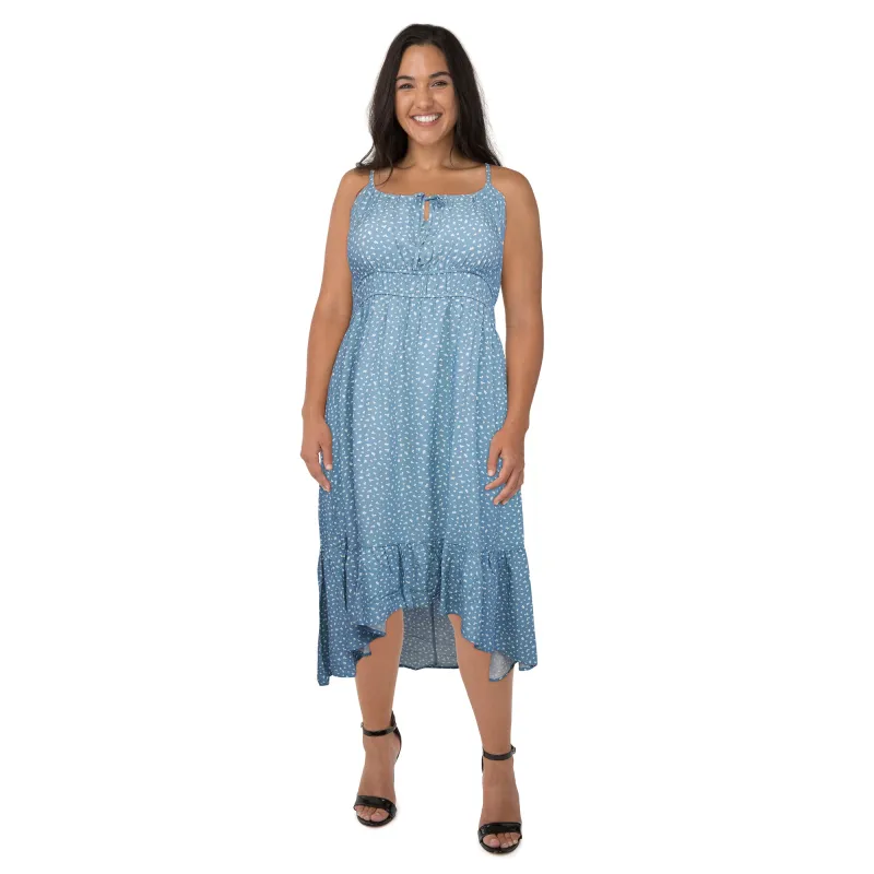 lily morgan Women's Plus Printed Hi-Low Midi Dress made by Giant Tiger