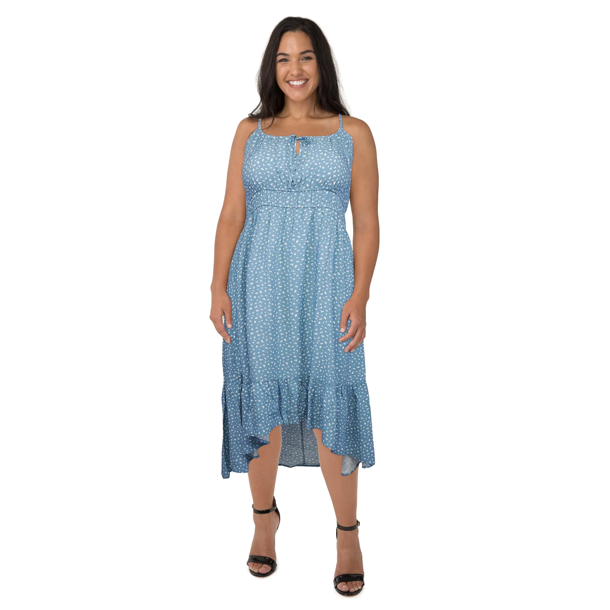lily morgan Women's Plus Printed Hi-Low Midi Dress sold by Giant Tiger