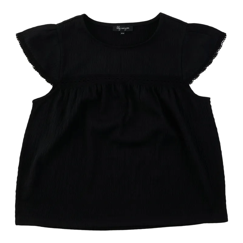 lily morgan Women's Top with Front Lace Trim made by Giant Tiger