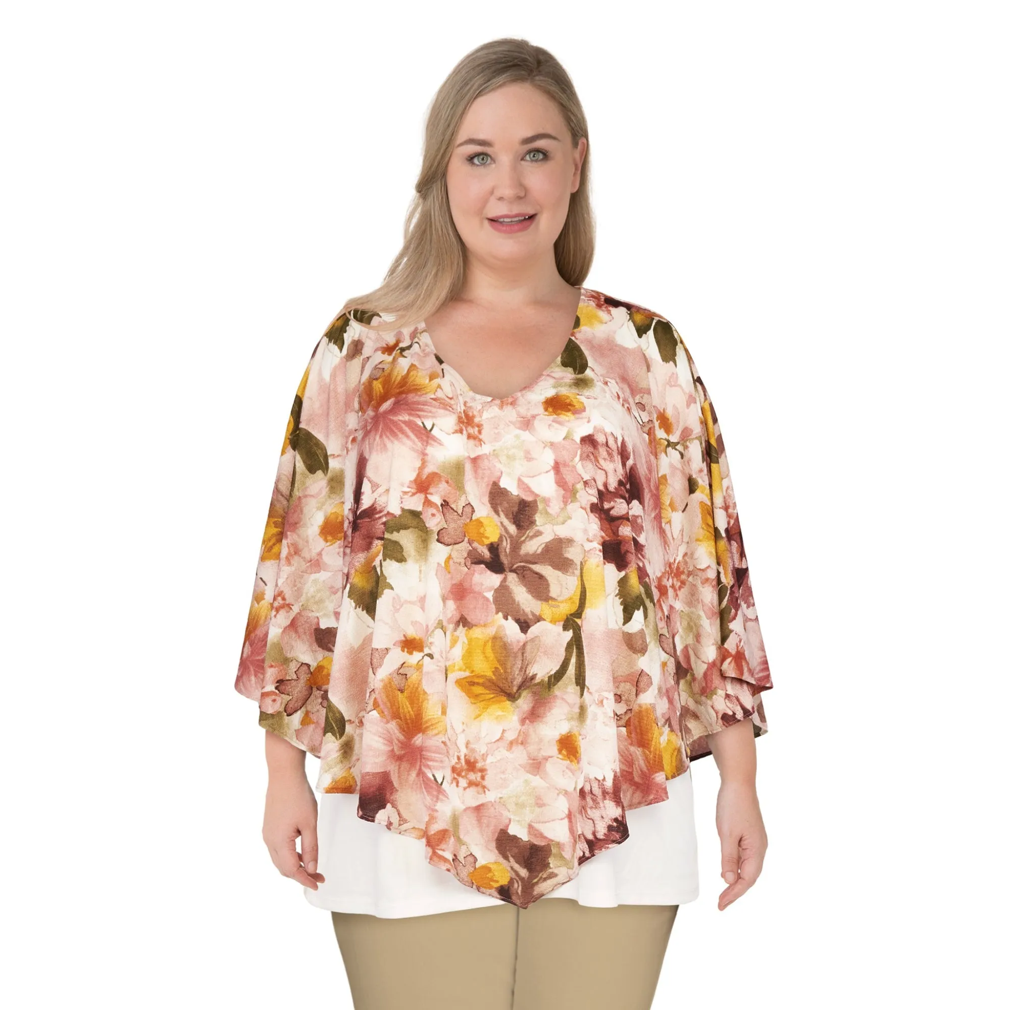 lily morgan Women's Plus Crinkle Top with Ruffles sold by Giant Tiger