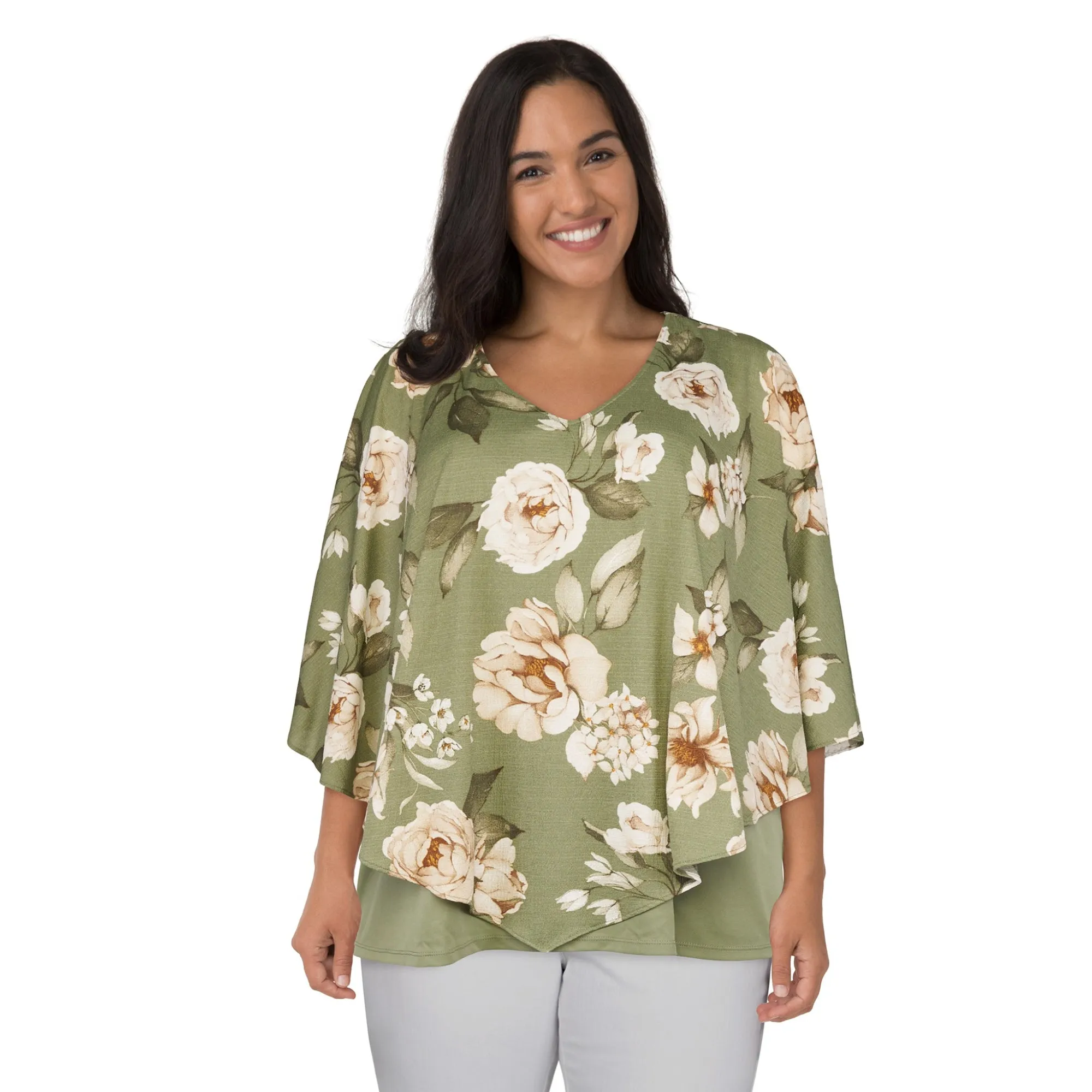lily morgan Women's Plus Crinkle Top with Ruffles sold by Giant Tiger product image thumbnail 3