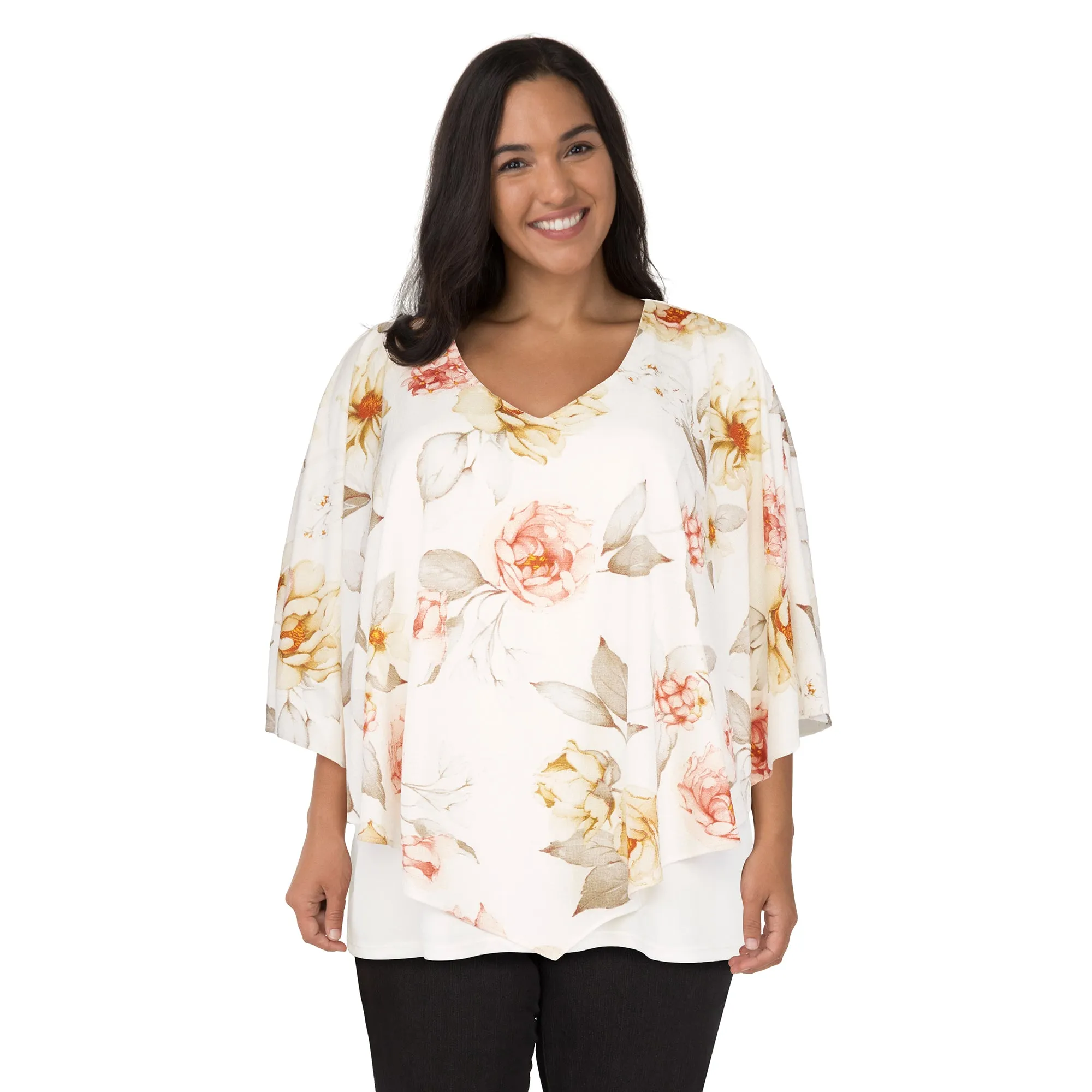 lily morgan Women's Plus Crinkle Top with Ruffles sold by Giant Tiger product image thumbnail 2