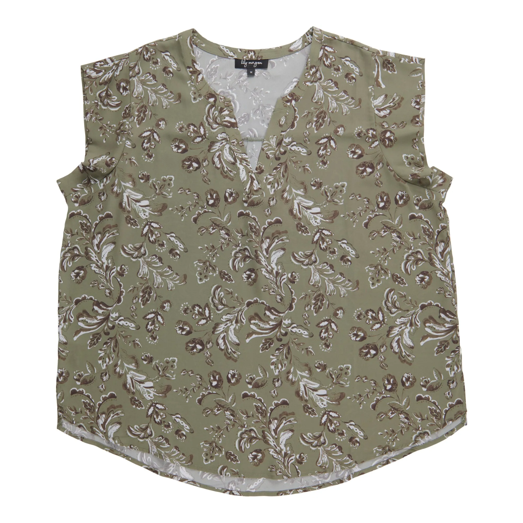 lily morgan Women's Plus Printed V-Neck Blouse sold by Giant Tiger product image thumbnail 2