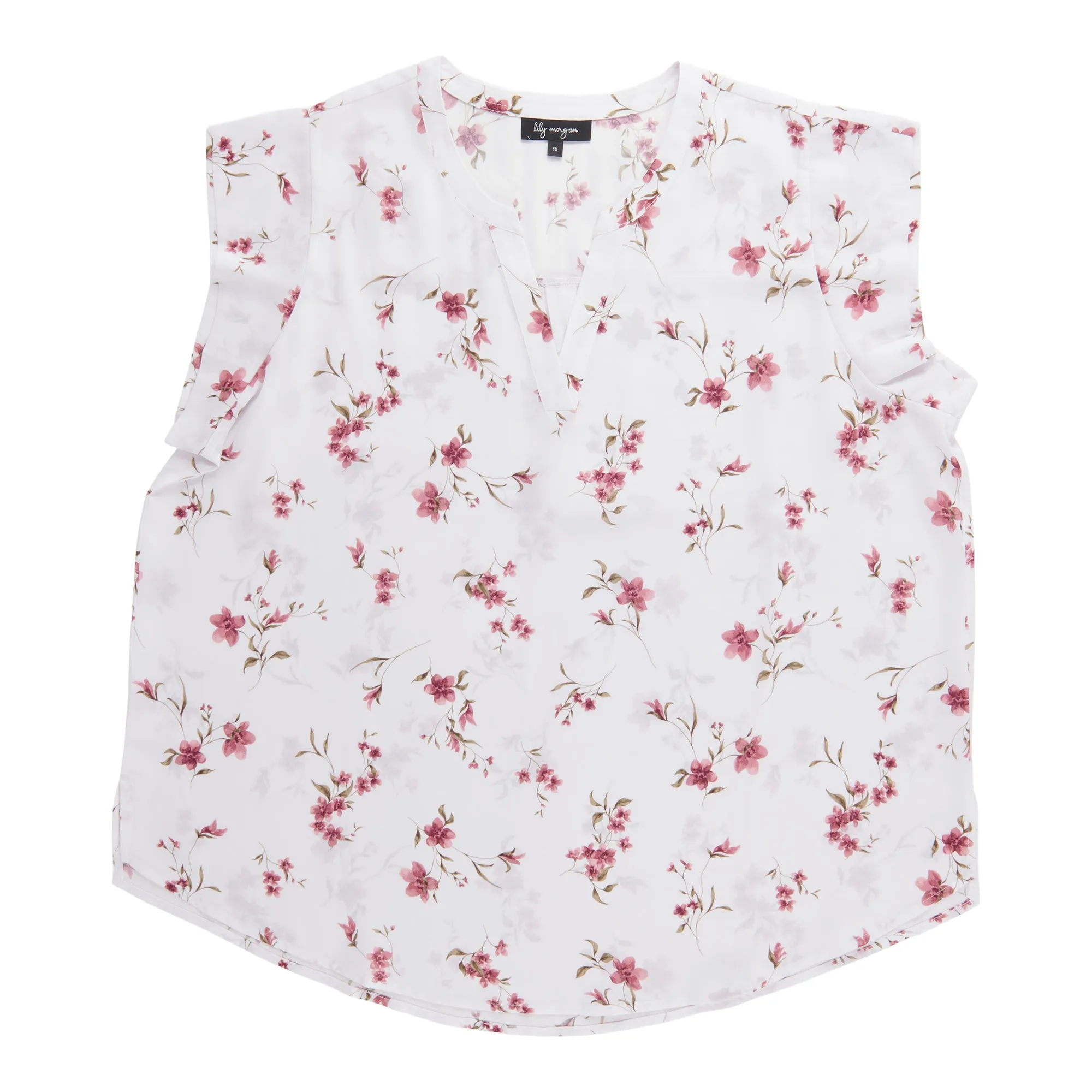 lily morgan Women's Plus Printed V-Neck Blouse sold by Giant Tiger product image thumbnail 3