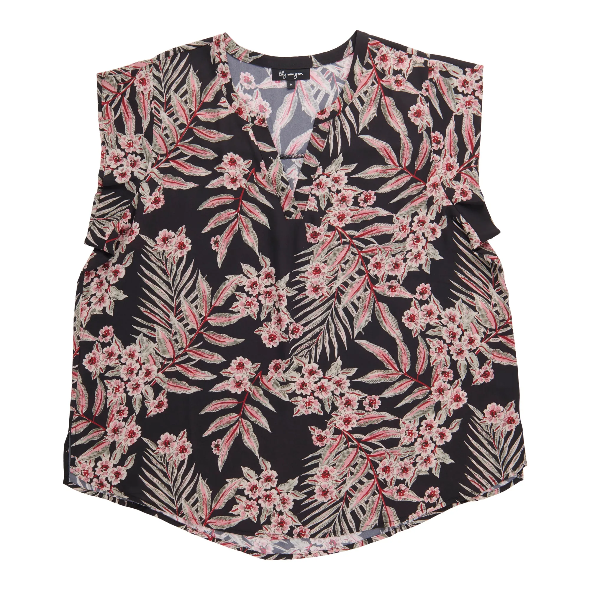 lily morgan Women's Plus Printed V-Neck Blouse sold by Giant Tiger