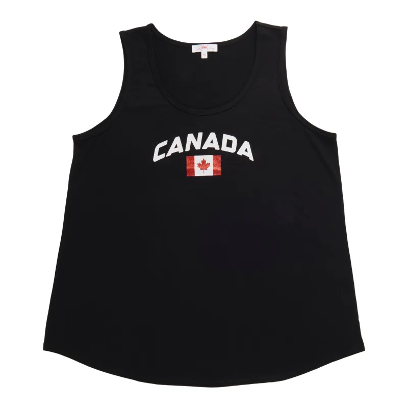 Canada EH! Women's Plus Glitter Tank Top made by Giant Tiger