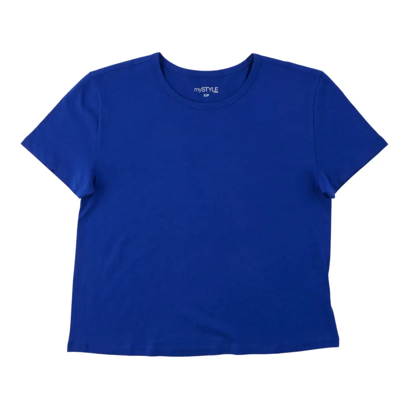 mySTYLE Women's Solid Crew Neck T-Shirt made by Giant Tiger