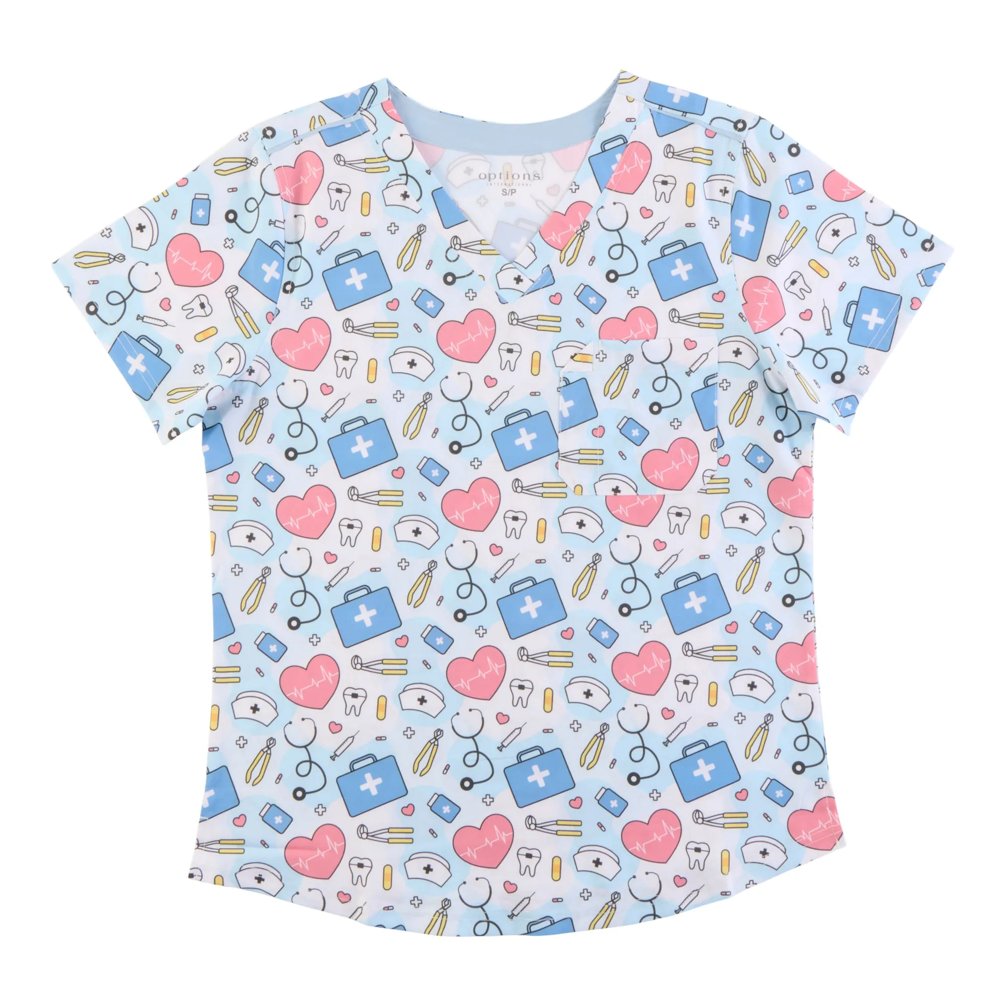 Options Women's Printed Classic Scrub Top sold by Giant Tiger