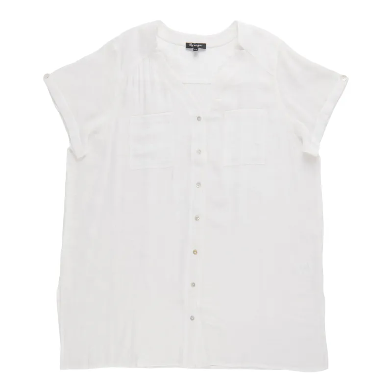 lily morgan Women's Plus Short Sleeve Tunic Blouse made by Giant Tiger
