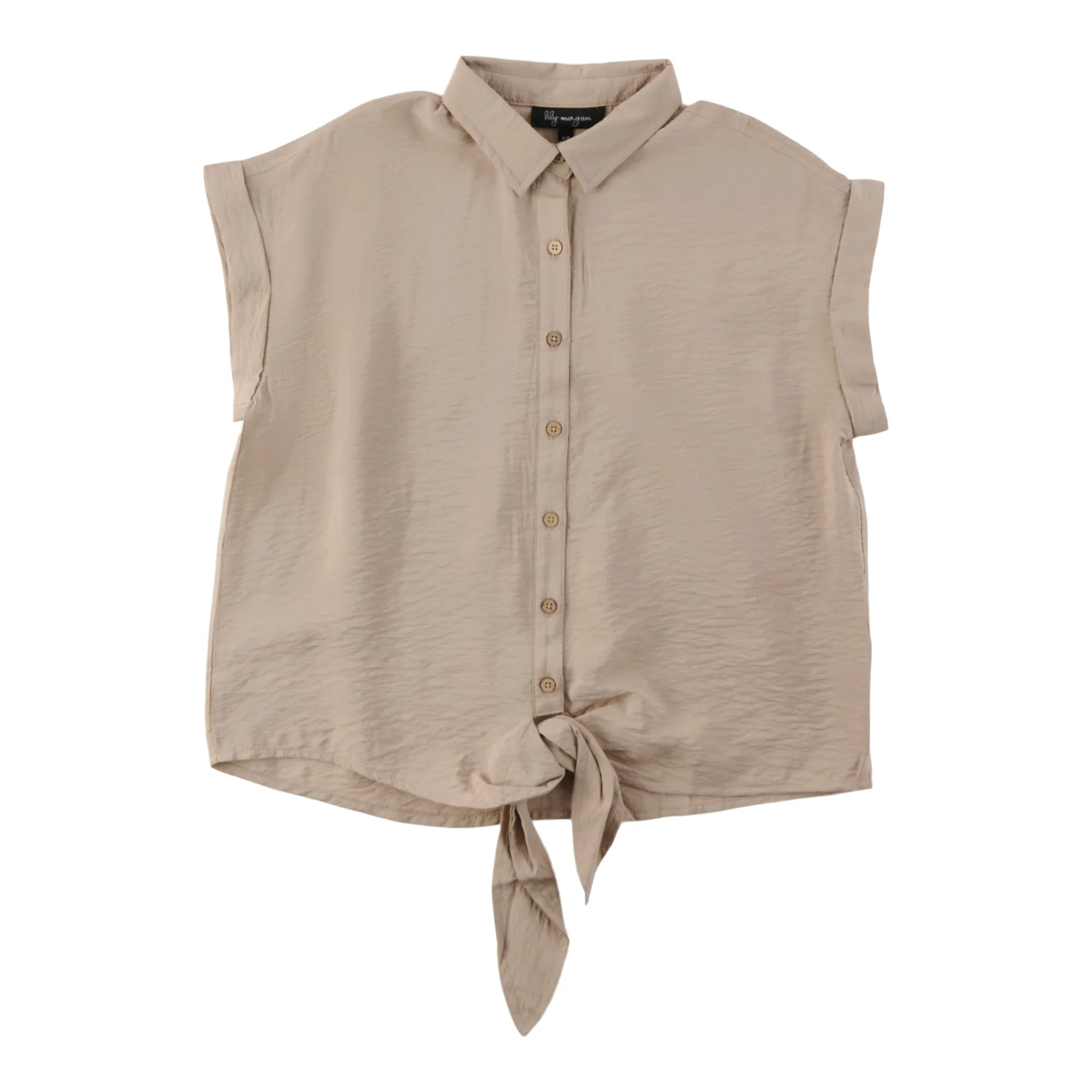 lily morgan Women's Textured Tie Front Blouse sold by Giant Tiger product image thumbnail 2
