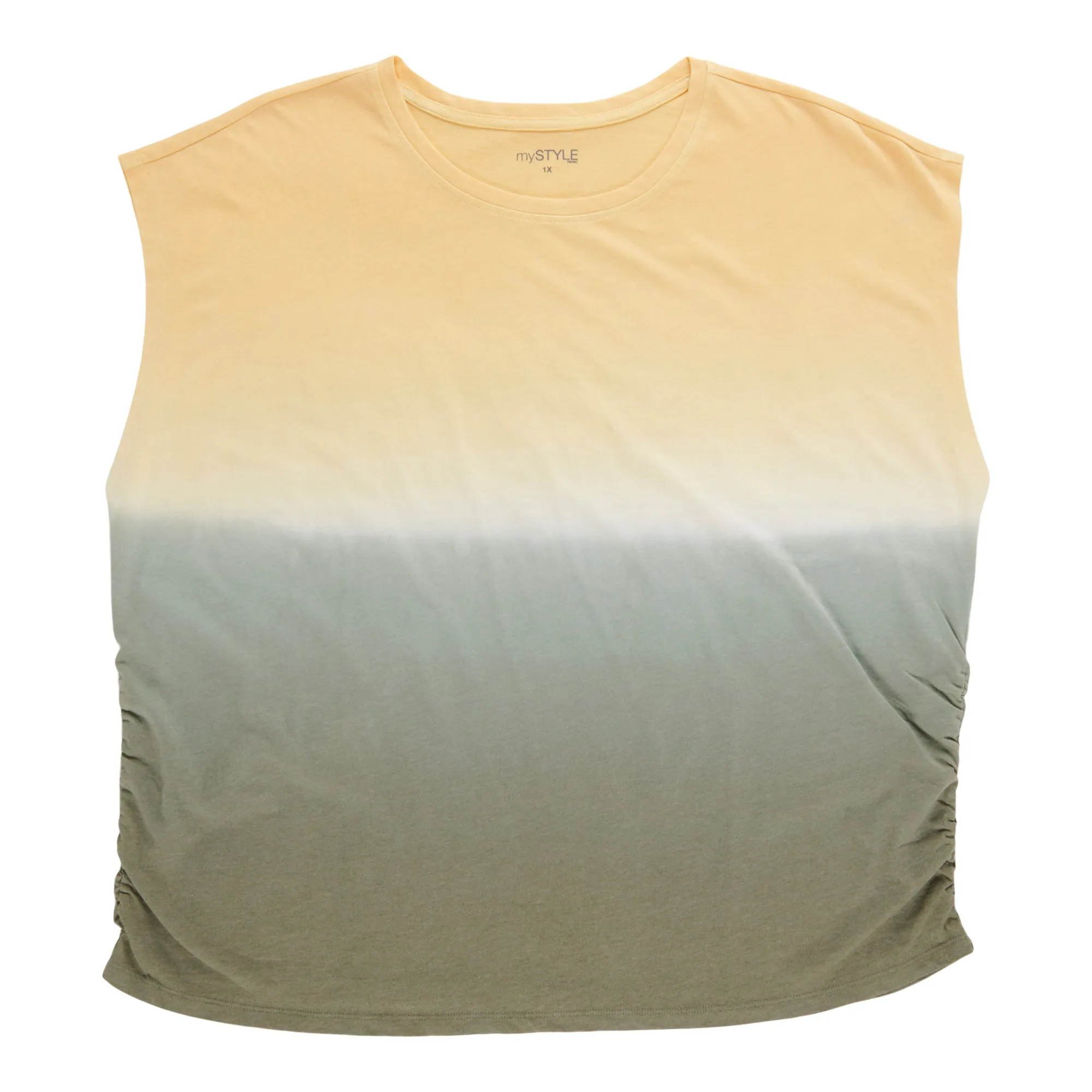 mySTYLE Women's Plus Dip Dye Ruching Tee sold by Giant Tiger product image thumbnail 2