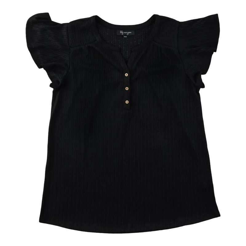 lily morgan Women's Mandarin Collar Top with Buttons made by Giant Tiger