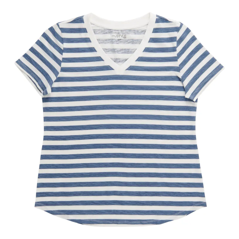mySTYLE Women's V-Neck Short Sleeve Top made by Giant Tiger